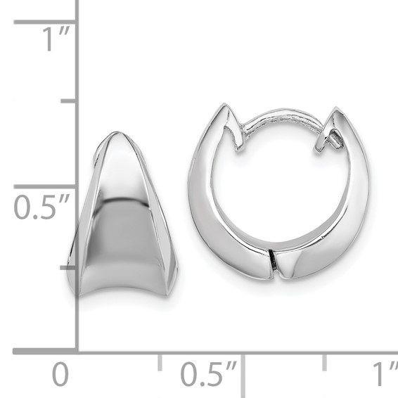 Sterling Silver Rhodium-plated Hinged Hoop Earrings