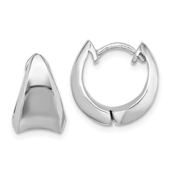 Sterling Silver Rhodium-plated Hinged Hoop Earrings