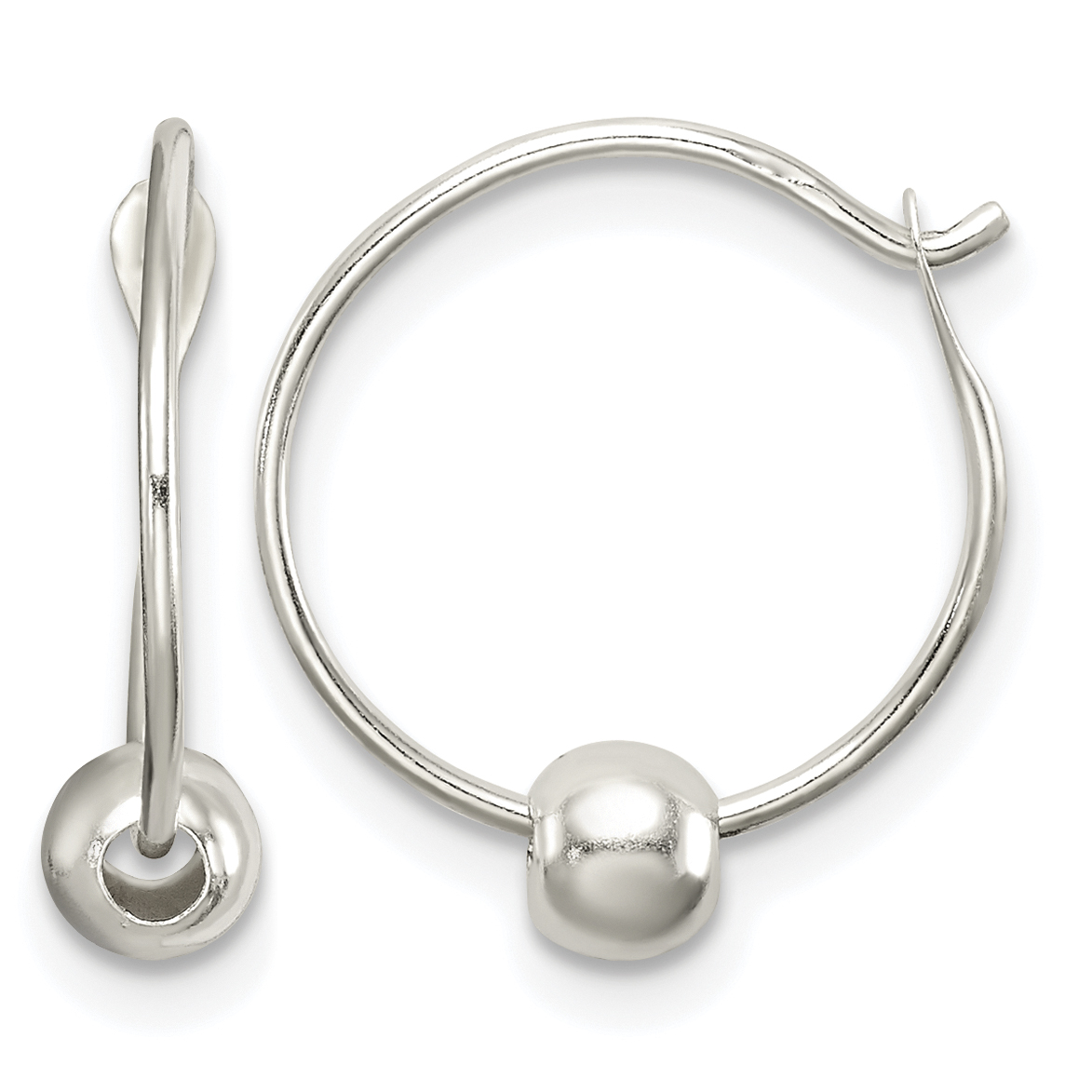 Sterling Silver Beaded Endless Hoop Earrings (QE14190)