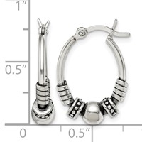 Sterling Silver Antiqued Hoop Earrings view 4