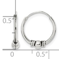Sterling Silver Antiqued Beaded Endless Hoop Earrings view 4