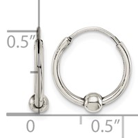 Sterling Silver Antiqued Beaded Endless Hoop Earrings view 4