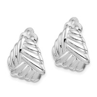 Sterling Silver RH-plated Polished Non-Pierced Woven Triangle Earrings view 2