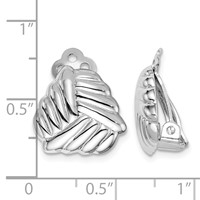 Sterling Silver RH-plated Polished Non-Pierced Woven Triangle Earrings view 4