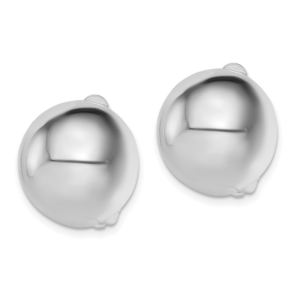 Sterling Silver Rhodium-plated Polished Non-Pierced Circle Earrings (QE14213)