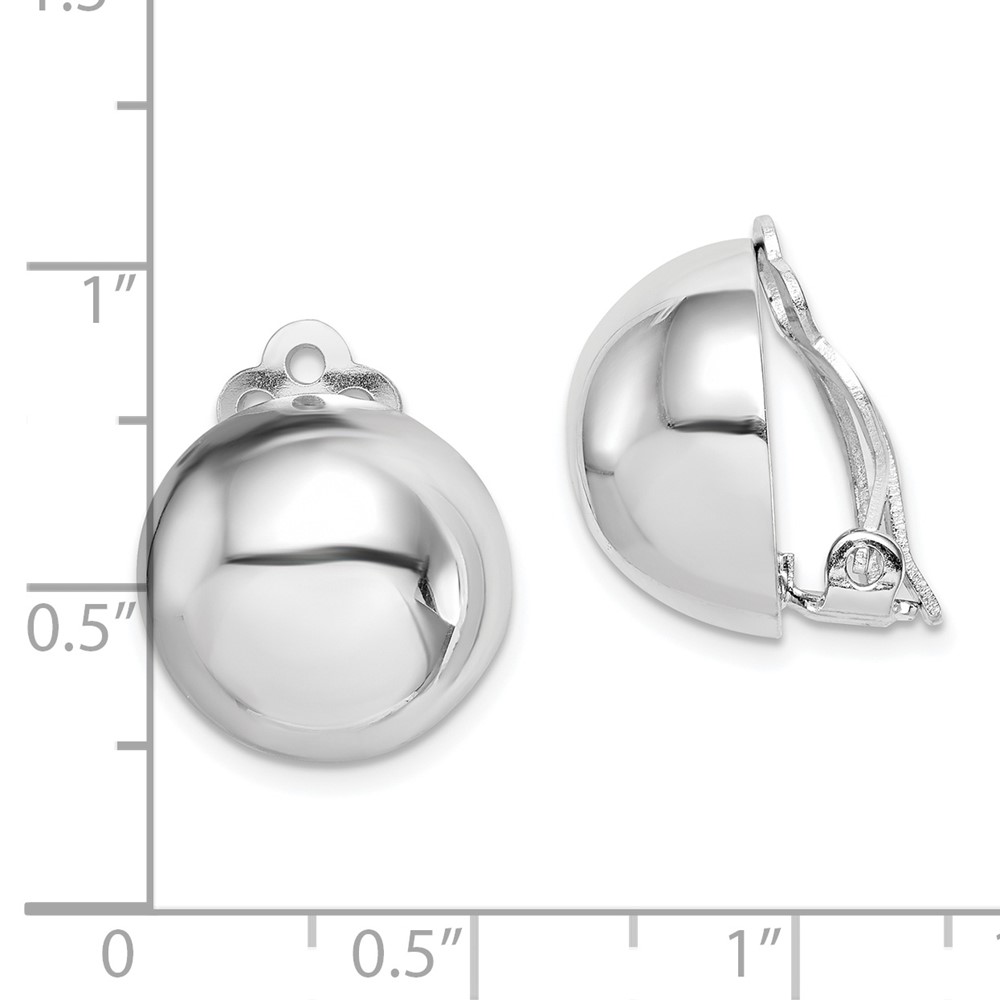 Sterling Silver Rhodium-plated Polished Non-Pierced Circle Earrings (QE14213)