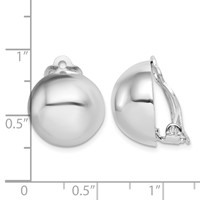 Sterling Silver Rhodium-plated Polished Non-Pierced Circle Earrings view 4