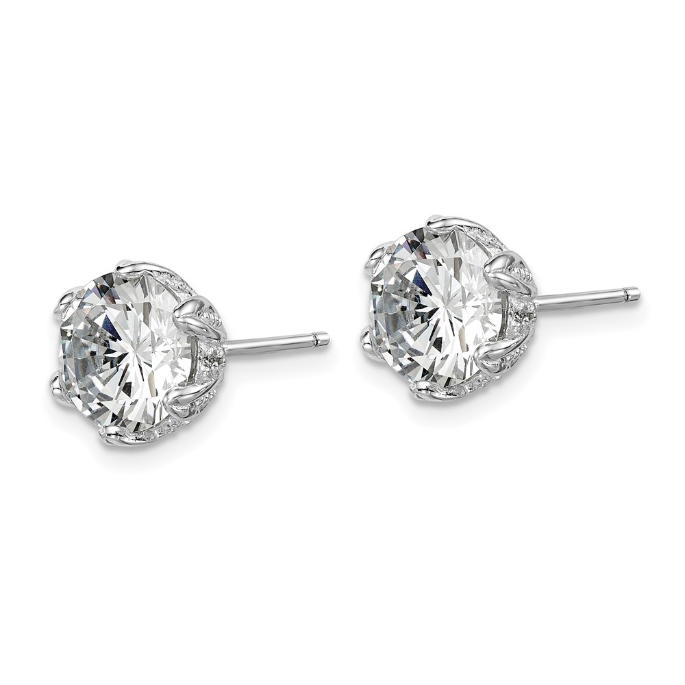 Sterling Silver Rhodium-plated CZ Stud Earrings (QE14214)