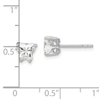 Sterling Silver Rhodium-plated CZ Butterfly Post Earrings view 3