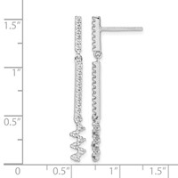 Sterling Silver Rhodium Plated CZ Dangle Earrings view 4