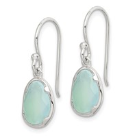 Sterling Silver Blue Chalcedony Dangle Earrings view 2