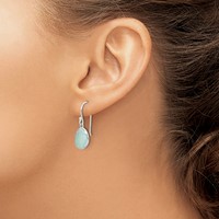 Sterling Silver Blue Chalcedony Dangle Earrings view 3