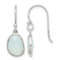 Sterling Silver Blue Chalcedony Dangle Earrings view 1