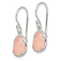 Sterling Silver Pink Chalcedony Dangle Earrings view 2