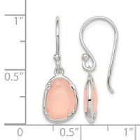 Sterling Silver Pink Chalcedony Dangle Earrings view 4