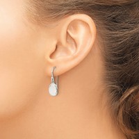 Sterling Silver White Chalcedony Dangle Shepherd Hook Earrings view 3