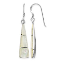 Sterling Silver Rhodium-plated Polished Mother of Pearl Dangle Earrings view 1