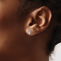 Sterling Silver Polished Teal & Pink Enameled Flip Flop Post Earrings view 3