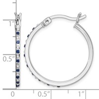 Diamond Fascination Diamond Mystique Sterling Silver 18K Gold-plated Diamond and Sapphire Hoop Earrings view 4