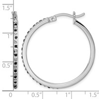 Diamond Fascination Diamond Mystique Sterling Silver Platinum-plated Diamond Black and White Diamond Hoop Earring view 4