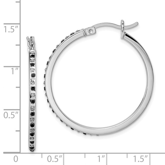Diamond Mystique Silver Gemstone Hoop Earrings