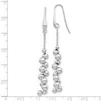 Sterling Silver Rhodium-plated Offset Beads Dangle Earrings view 3