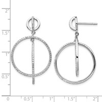 Sterling Silver Rhodium-plated CZ Circles Dangle Post Earrings view 4