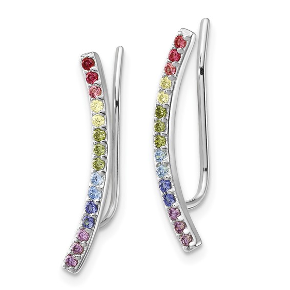 Prizma Colorful CZ Ear ClimbersEar Climbers