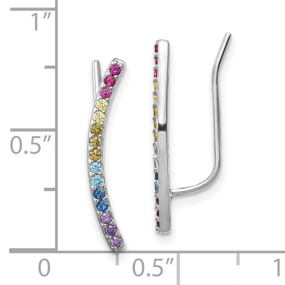 Prizma Colorful CZ Ear ClimbersEar Climbers