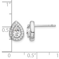 Sterling Silver Rhodium Plated CZ Post Earrings view 4