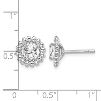 Sterling Silver Rhod-plat White Topaz Earrings view 4