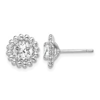 Sterling Silver Rhod-plat White Topaz Earrings view 1