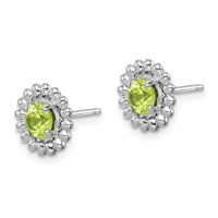 Sterling Silver Rhod-plat Peridot Earrings view 2
