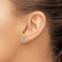 Sterling Silver Rhod-plat Peridot Earrings view 3