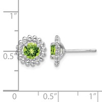 Sterling Silver Rhod-plat Peridot Earrings view 4