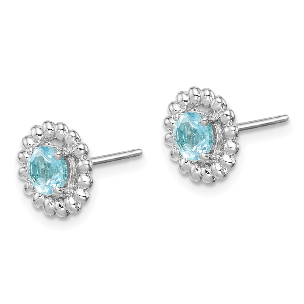 Sterling Silver Rhod-plat LB Topaz Earrings (QE14495DEC)