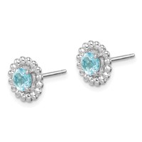 Sterling Silver Rhod-plat LB Topaz Earrings view 2