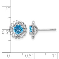 Sterling Silver Rhod-plat LB Topaz Earrings view 4