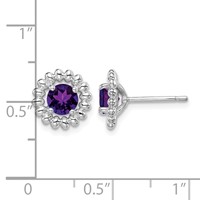 Sterling Silver Rhod-plat Amethyst Earrings view 4