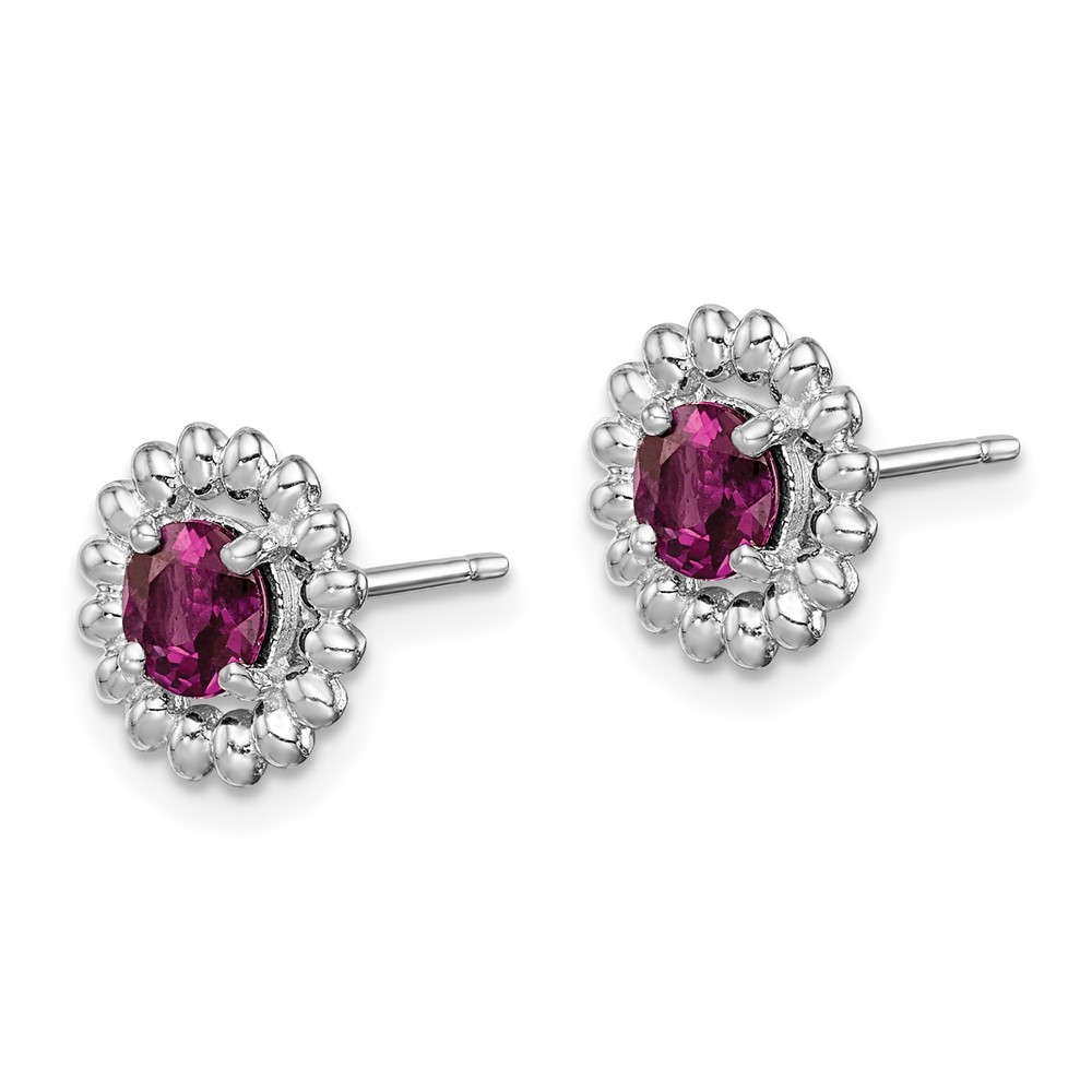 Sterling Silver Rhod-plat Rhodolite Garnet Earrings (QE14495JUN)