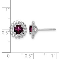 Sterling Silver Rhod-plat Rhodolite Garnet Earrings view 4