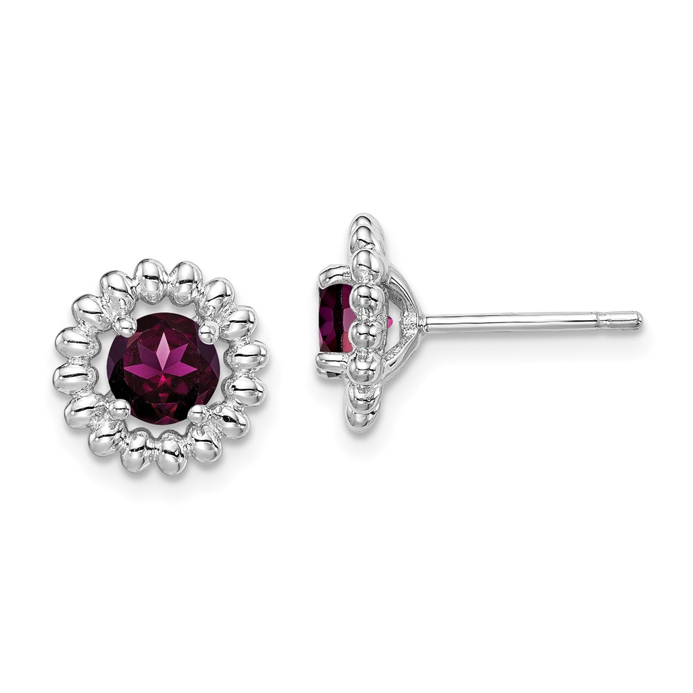 Sterling Silver Rhod-plat Rhodolite Garnet Earrings (QE14495JUN)