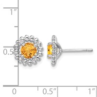 Sterling Silver Rhod-plat Citrine Earrings view 4
