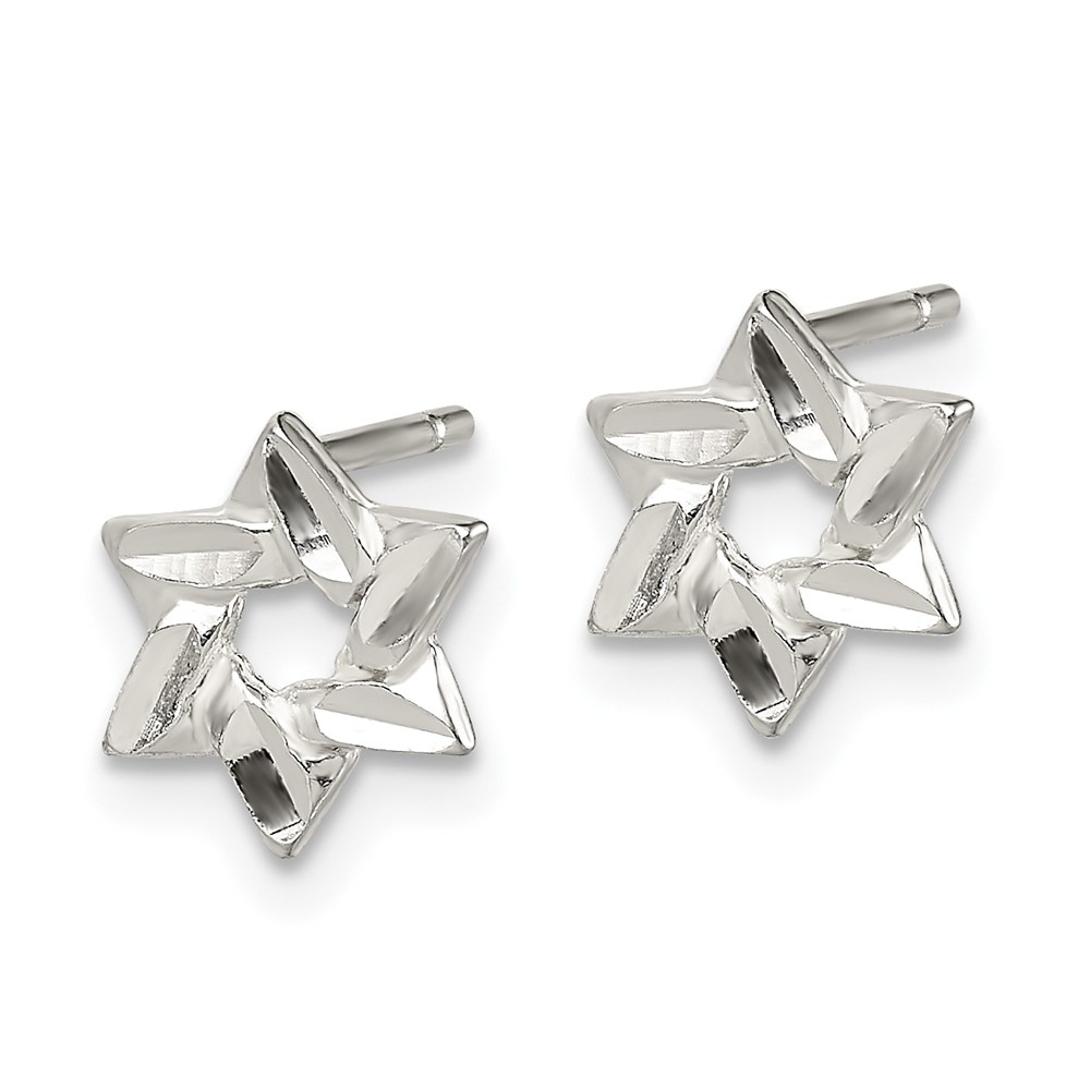 Sterling Silver Star Earrings (QE14498)