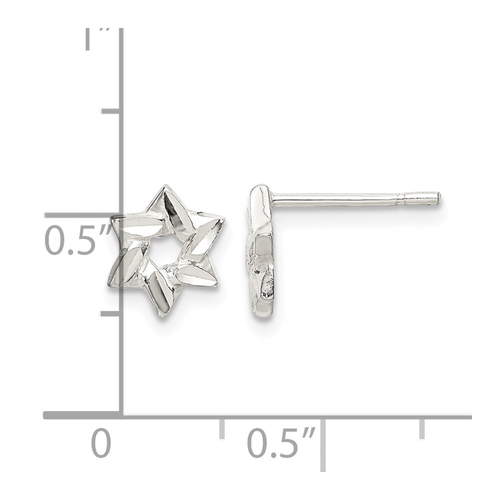 Sterling Silver Star Earrings (QE14498)