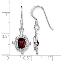 Sterling Silver Rhodium-plated Fancy Garnet Earrings view 4