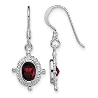 Sterling Silver Rhodium-plated Fancy Garnet Earrings view 1