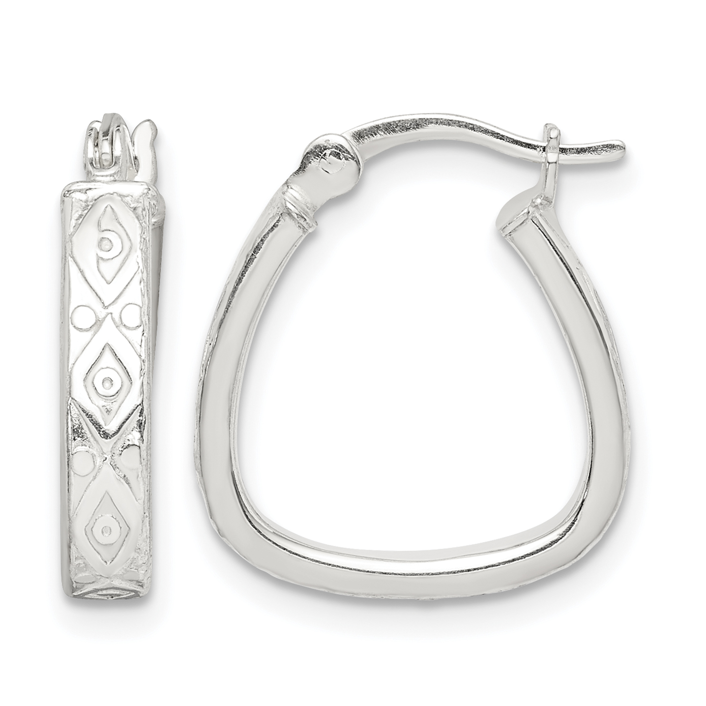 Sterling Silver Patterned 3mm Hoop Earrings (QE14544)