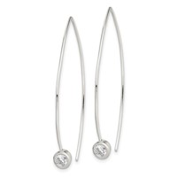 Sterling Silver CZ Threader Earrings view 2