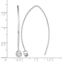 Sterling Silver CZ Threader Earrings view 4